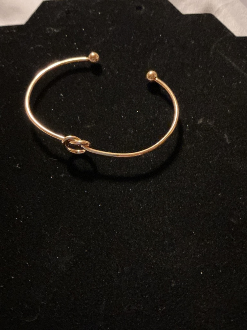★ Minimalist Gold Tone Open Knot Cuff Bracelet